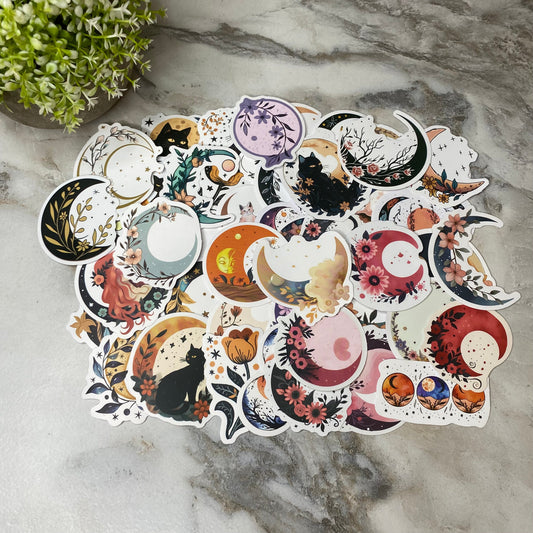 Stickers - Moon Floral Cats