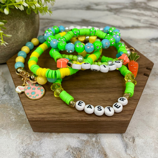Bracelet - Clay + Bead - Easter Mix #7