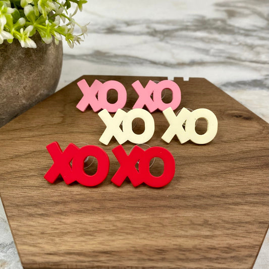 Acrylic Stud Earrings - XOXO