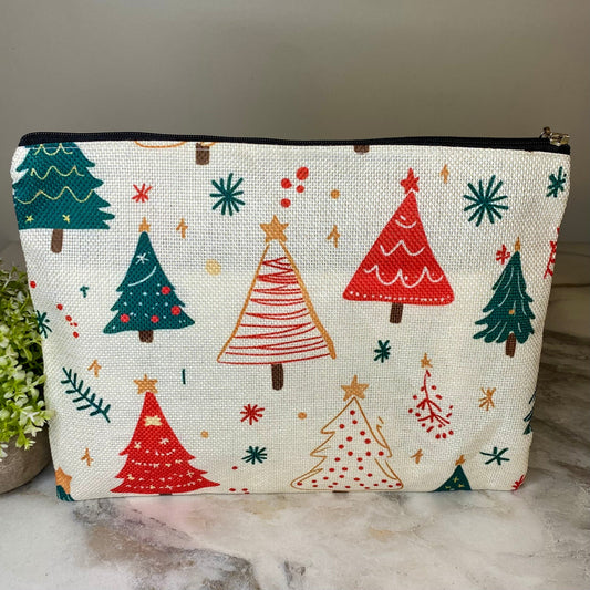 Canvas Pouch XL - Christmas Trees