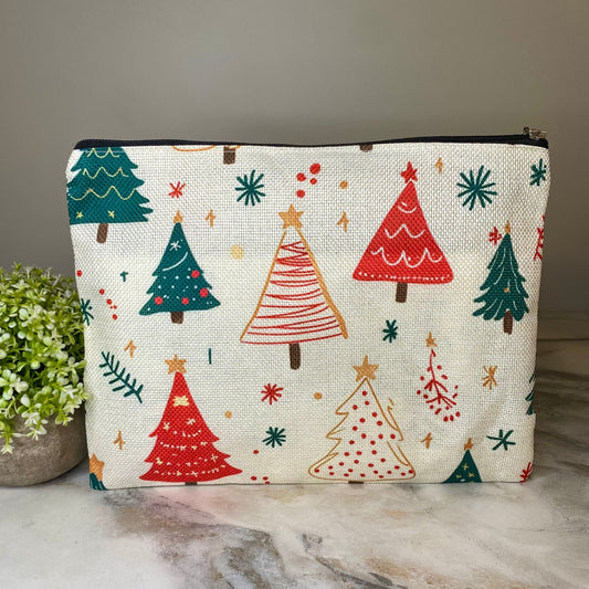 Canvas Pouch XL - Christmas Trees