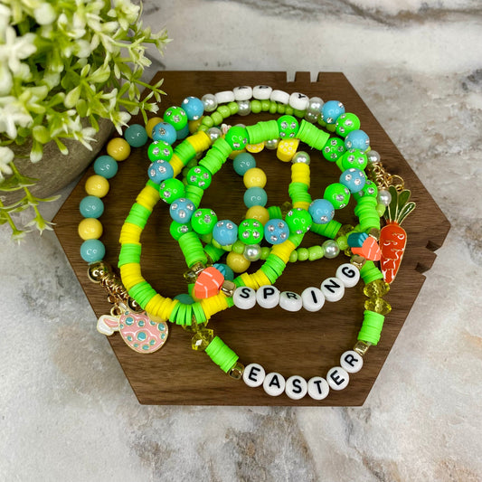 Bracelet - Clay + Bead - Easter Mix #7