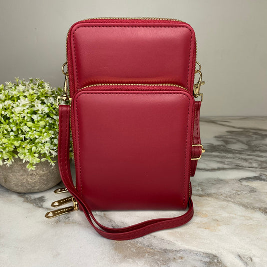 Ivy Crossbody Wallet + Purse - Red