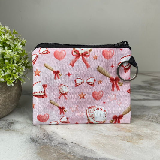 Mini Pouch - Baseball Bows