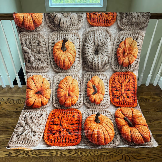 Blanket - Halloween - Knit Pumpkins