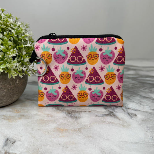 Mini Pouch - Watermelon Strawberry Pineapple Glasses