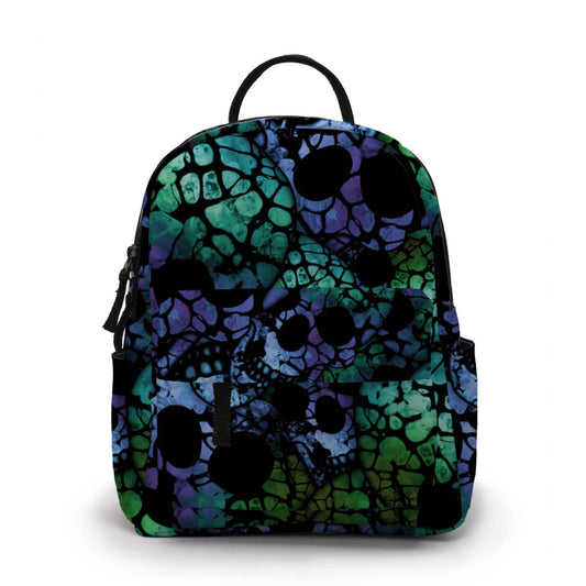 Mini Backpack - Halloween Blue Green Skull
